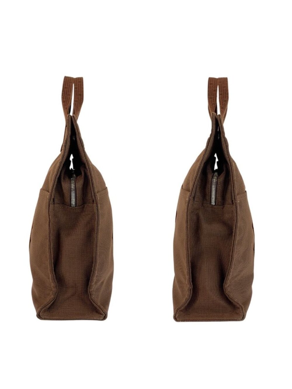 Hermes Her Line Brown Silver Polyamide Tote - Picture 8 of 9